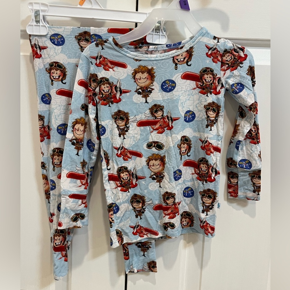 Posh Peanut Amelia Earhart Airplane Pajama Set